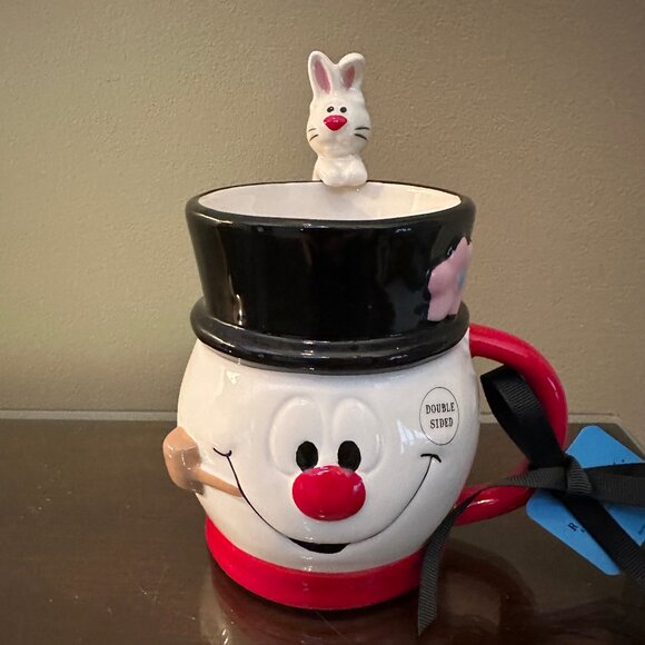 Rae Dunn Frosty The Snowman IT MUST BE MAGIC Figural Mug With Rabbit NEW 2025 - Picture 1 of 6